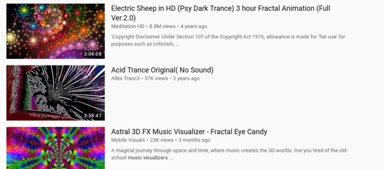 music visualization youtube